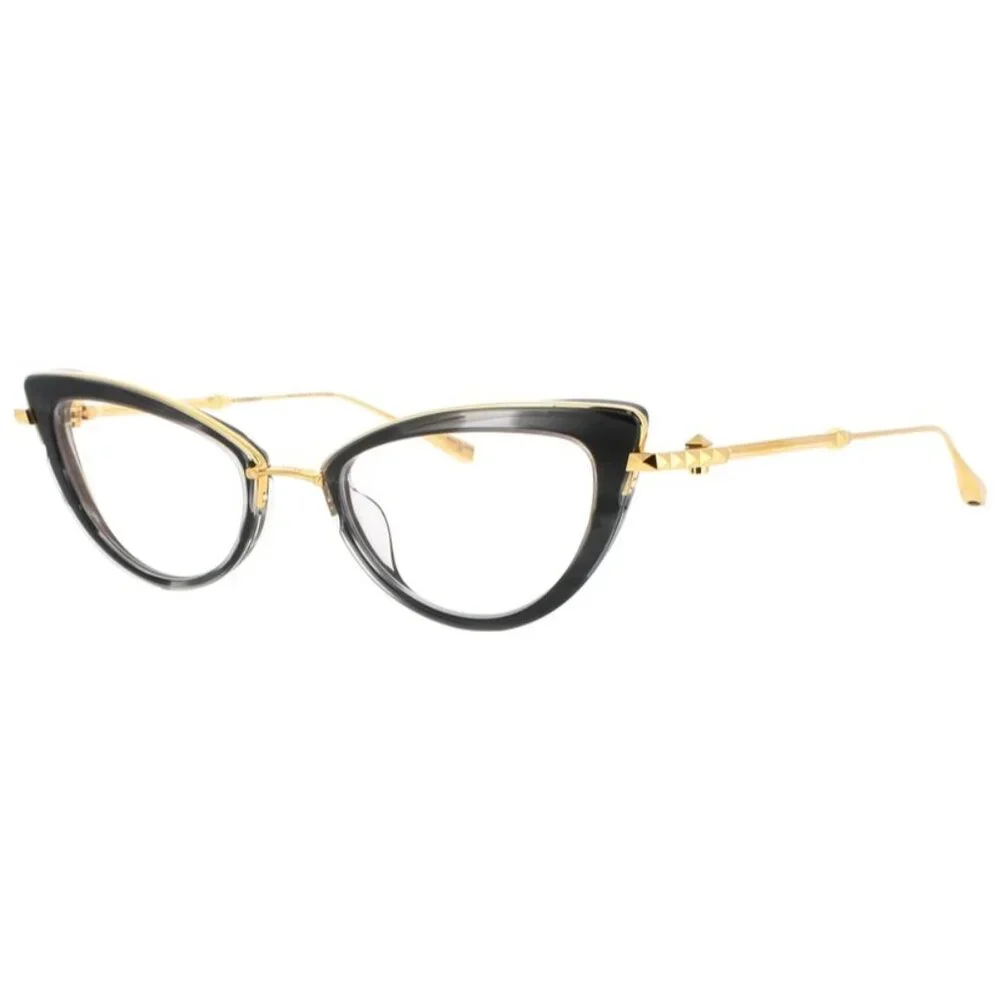 NWT VALENTINO EYEGLASSES CAT EYE WOMEN GOLD/BLACK EYEWEAR